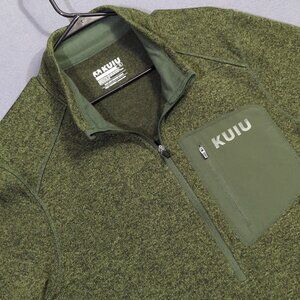 Kuiu Sweater Men's XL Green Base Camp Pullover High Loft Sweater Fleece 1/2 Zip